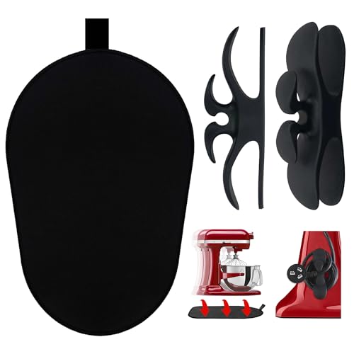 Sliding Mat for Stand Mixer with Cable Organizer, 14.57" x 10" Non-Slip Pad