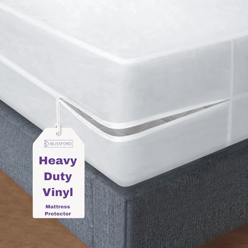 BLISSFORD Zippered Waterproof Vinyl Mattress Protector - Queen Encasement
