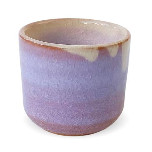 Japanese Hagi Yaki Guinomi Sake Cup | Made in Japan, Purple Murasaki 70ml