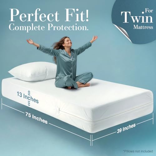 Utopia Bedding Waterproof Zippered Twin Mattress Encasement (2 Pack)