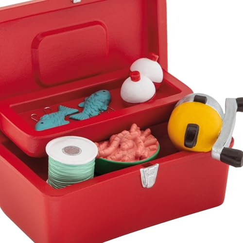 Hallmark Fishing Tackle Box Ornament - Red Tackle Box with Gear