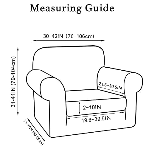 Stretch Chair Slipcover with Cushion Cover & Ottoman Cover - Taupe