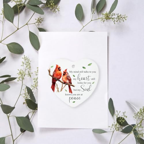 Sympathy Memorial Christmas Ornament - My Mind Still Talks to You Cardinal Gift