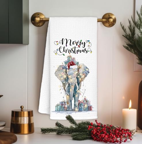 Christmas Elephant Kitchen Hand Towels Animal-elephant 16x24 Inch, Gifts for Elephant Lovers