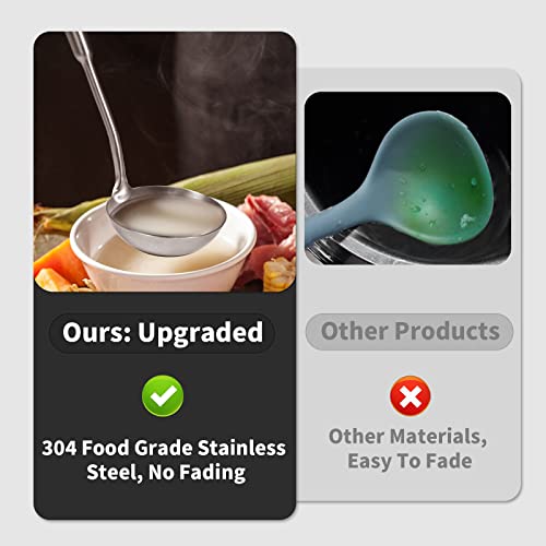 13.7-Inch 304 Stainless Steel Soup Ladle with Ergonomic Vacuum Handle