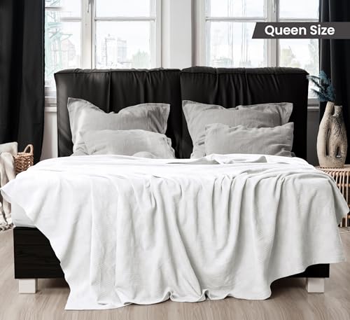 Utopia Bedding 100% Cotton Thermal Queen Blanket - 90x90 Waffle Weave