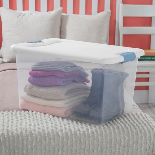 64 Quart Latching Storage Box 4-Pack Heavy-Duty Plastic Containers