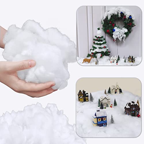 Fake Snow Decorations for Christmas, 75 sqft Fiber Artificial Snow Cotton for Holiday Decor