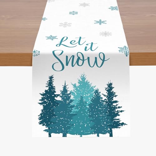 Christmas Snowflake Table Runner 72x13 Inches for Holiday Decor