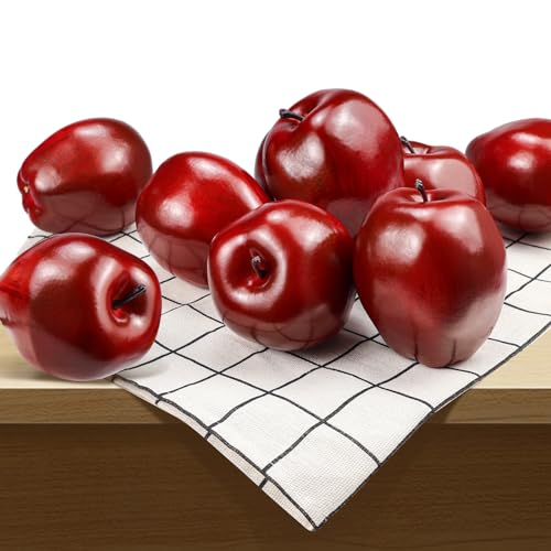 Artificial Red Apples - Foam Decorative Fruits (6 Pcs)