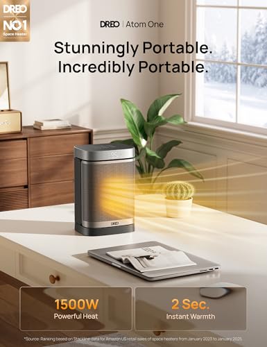Portable Electric Space Heater with Thermostat and Oscillation