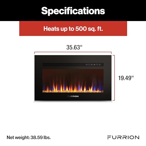 30-Inch Electric RV Fireplace with Multicolor LED Flames and Heater