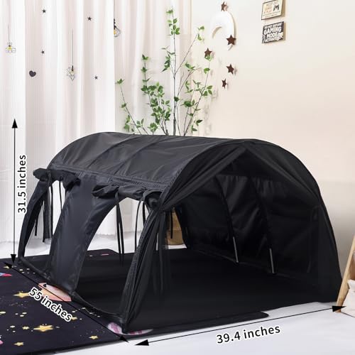 Blackout Sensory Bed Tent for Kids - Calming Privacy Hideaway