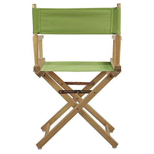 Classic 18-Inch Foldable Director Chair with Natural Wood and Lime Canvas