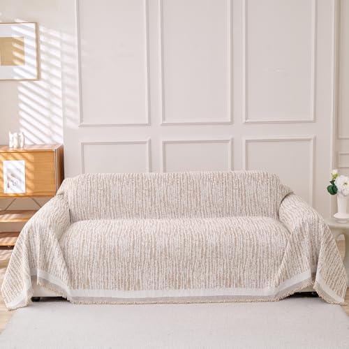 Chenille Loveseat Slipcover - Machine Washable & Non-Slip Protector