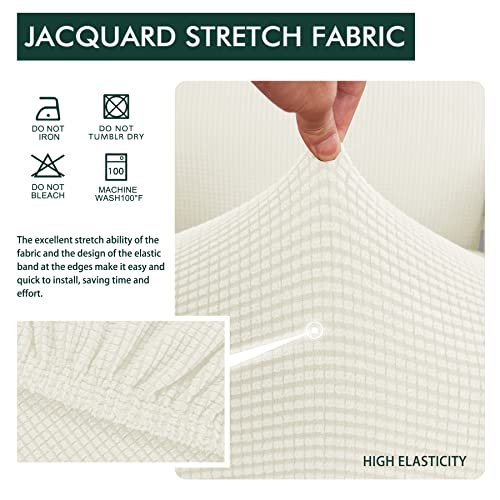 Reversible Stretch Sofa Cushion Covers - 3-Piece Set, Ivory