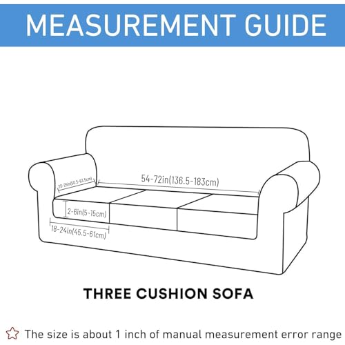 Waterproof Couch Cushion Covers (3 Pack) - Stretch Non-Slip Sofa Seat Covers