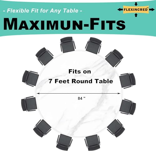 Flexincred Purple 3 Pack Round Plastic Tablecloth 84 Inch - Violet Decorative Cover for Events