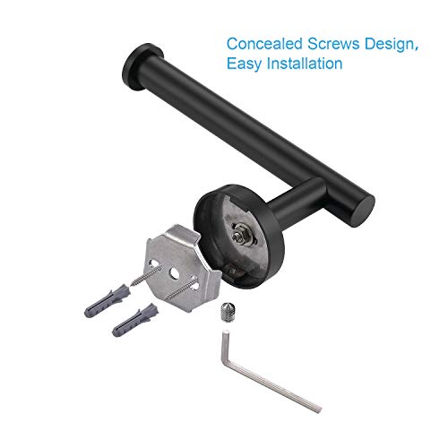 Matte Black Toilet Paper Holder, SUS304 Stainless Steel Wall Mount Dispenser