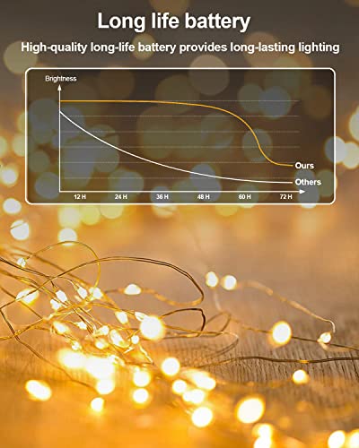 HOBAYS 20 Pack Battery Operated Fairy Lights 3.3ft Warm White LED
