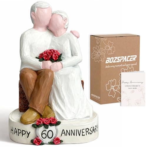 60th Wedding Anniversary Couple Figurine, Diamond Anniversary Keepsake