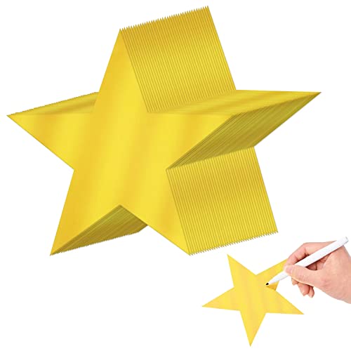 40 Pcs Metallic Gold Star Paper Cutouts for Party and Classroom Decor