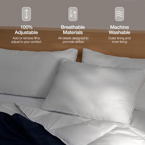 Adjustable Queen Size Down Alternative Pillows - Set of 2