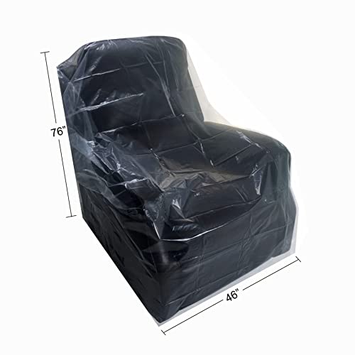 Heavy Duty Polyethylene Chair Covers - Clear, 2 Pack, 76x46"