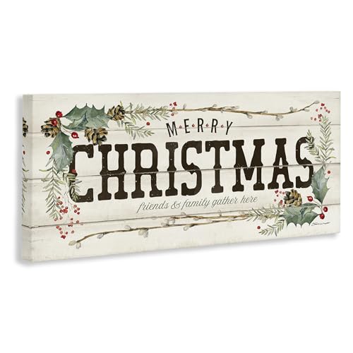 Merry Christmas Canvas Wall Art - Holiday Family & Friends Decor