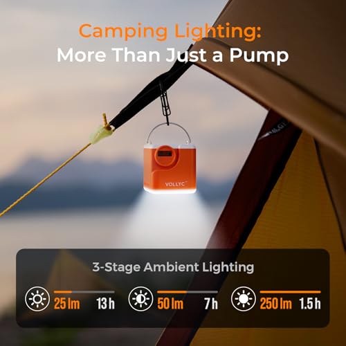 Portable Electric Air Pump for Inflatables with 2400mAh Battery & LED Light