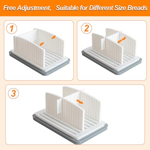 Foldable Bread Slicer with Crumb Tray - Adjustable Thickness Guide