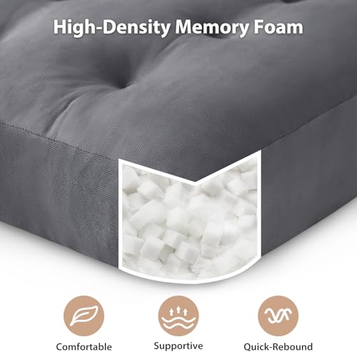 Large Meditation Floor Pillow Set of 2 - Square Support Cushions for Yoga & Lounge, Dark Gray 22x22 inch