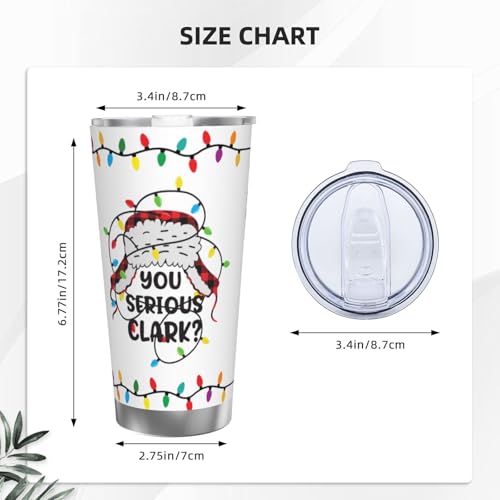 Uinntiwell 20 oz Christmas Vacation Clark Griswold Tumbler with Straw - Funny Holiday Gift Set