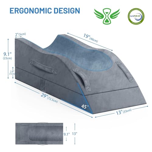 Leg Elevation Pillow for Recovery | Adjustable Memory Foam Wedge