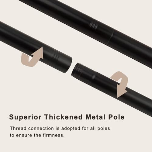 Full Size Stainless Steel Canopy Bed Frame - Black Metal Bed Post Poles