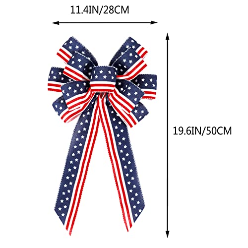 2-Pack Patriotic Wreath Bows - Red White & Blue 4th of July Decor