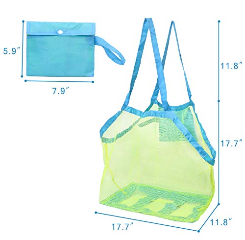 Large Mesh Beach Bag for Toys - Foldable Sand-Filtering Tote for Kids