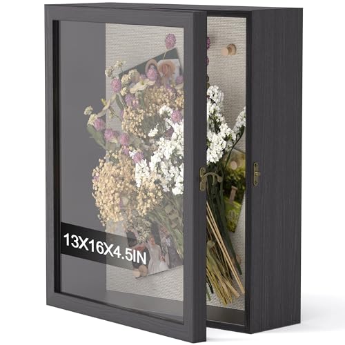 13x16 Deep Shadow Box Frame, Wall or Tabletop Display Case for Memorabilia