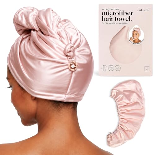Kitsch Blush Microfiber Hair Towel Wrap - Fast Dry & Frizz Control for Women