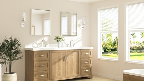 24" x 30" Brushed Nickel Bathroom Vanity Mirror - Beveled Frame