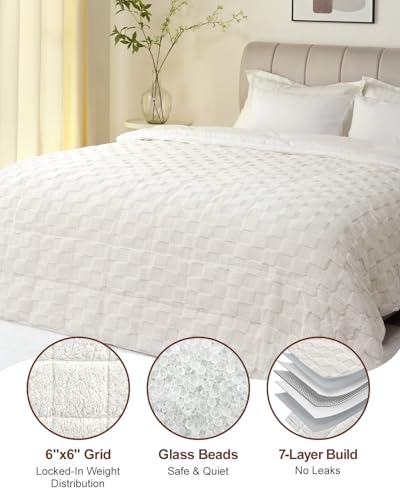 15lbs Weighted Blanket, Dual-Sided Fleece & Sherpa, 60x80