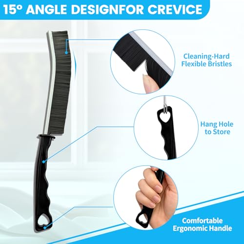 16-Piece Crevice & Track Cleaning Brush Set for Deep Scrubbing Gaps
