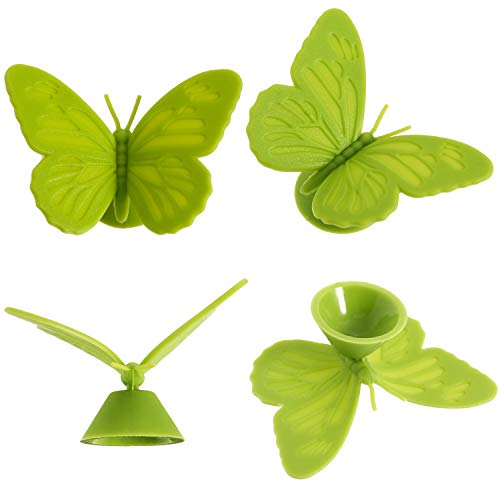 Outus Butterfly Wine Glass Markers Set – 20 Silicone Drink Charms with Suction Cups for Parties