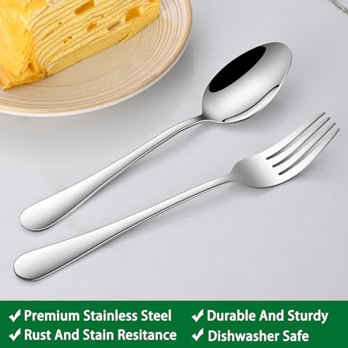 8-Piece Stainless Steel Dinner Spoon Set, 7.3-Inch Mirror Polished Spoons