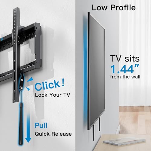 Low Profile Tilting TV Wall Mount Bracket for 37-90 Inch TVs (Up to 132lbs)