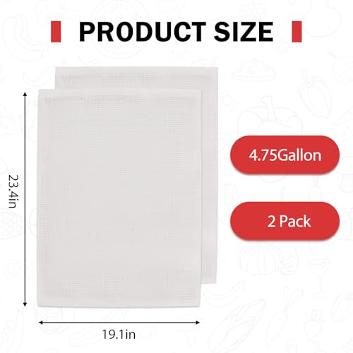 4.75 Gallon Fruit Press Filter Bags - Reusable Fine Mesh for Cider & Wine