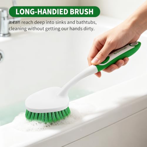 Heavy Duty Scrub Brush Set - 4 Piece Shower & Tile Cleaning Brushes