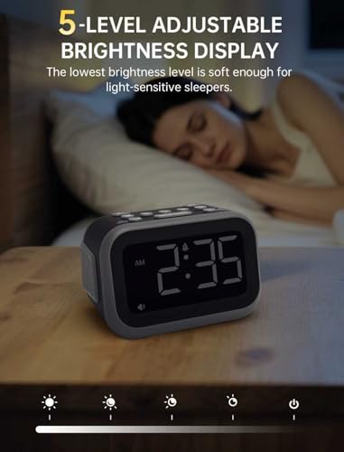 Super Loud 115dB Alarm Clock for Heavy Sleepers - Dual Alarms & LED Display