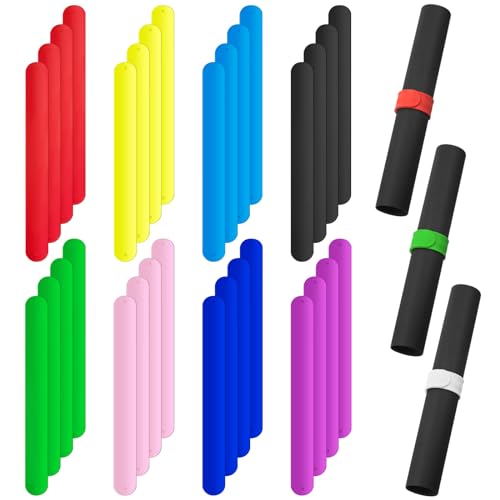 32 Pcs Wrapping Paper Roll Holder Clips Silicone Slap Bands