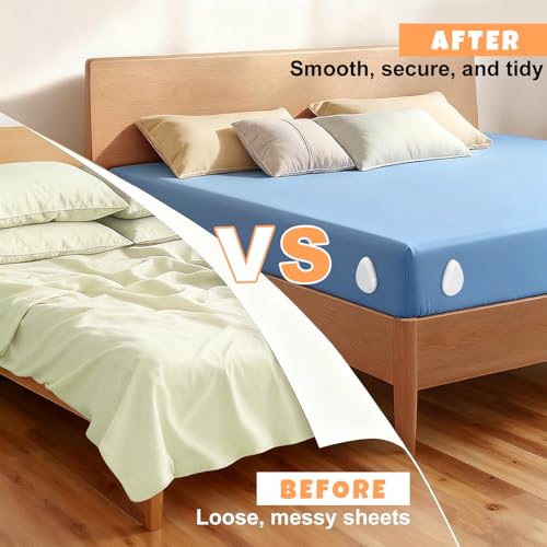 Fitted Bed Sheet Holders for Corners - 4 Pack Heavy-Duty Sheet Grippers